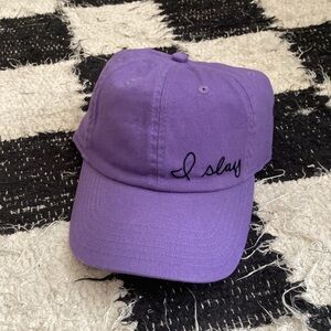 Beyonce Beyoncé I Slay hand stitched embroidery dad cap hat purple one size